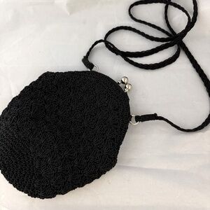 Vintage macrame or knit clutch
